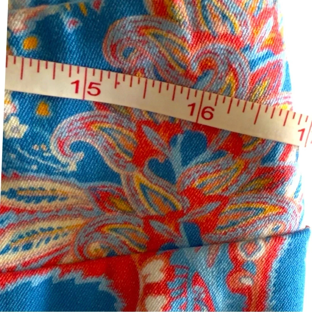 J. McLaughlin Blue and Pink Knee-Length Pencil Skirt Size 12 - Picture 6 of 7